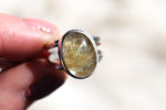 Size 9 Gold Rutilated Quartz Ring