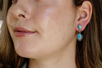 Golden Hill Turquoise Dangly Stud Earrings