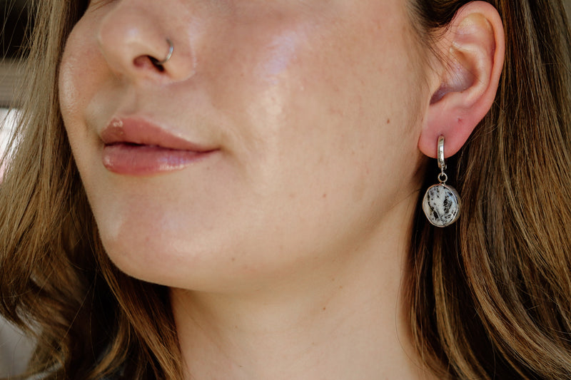 White Buffalo Lever Back Earrings 2