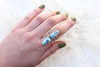 Size 8 Double White Water Turquoise Ring