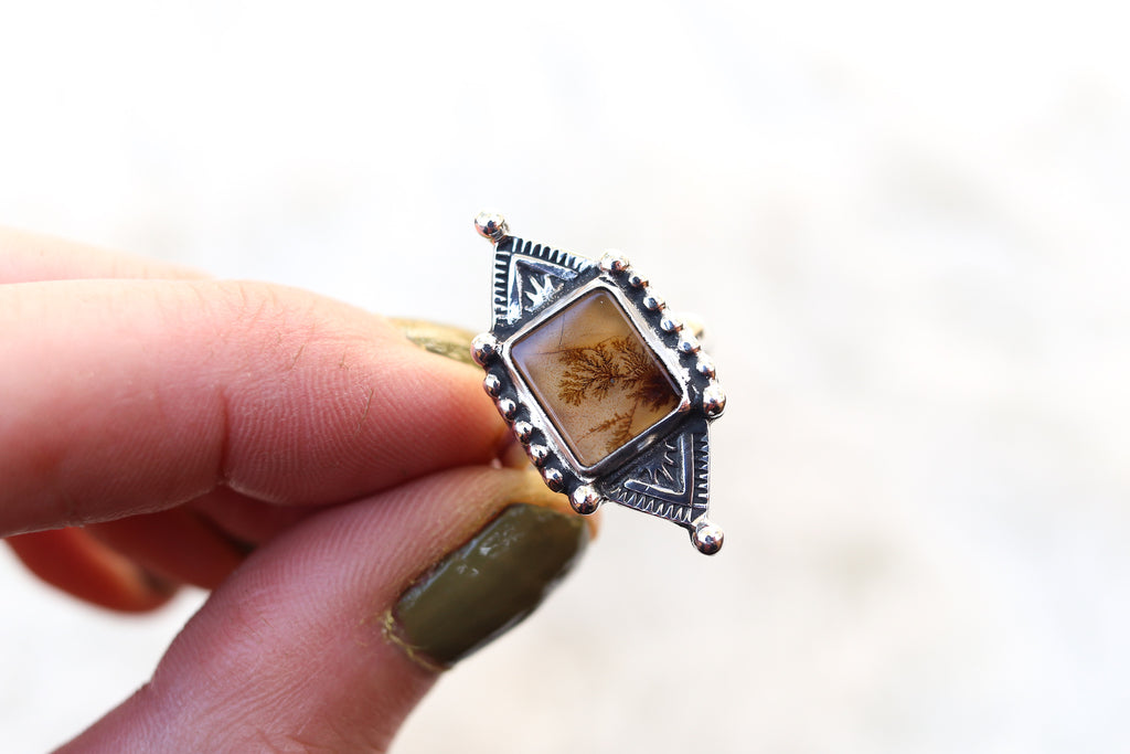 Size 5 Dendritic Agate Ring
