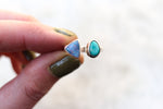 Size 7-8 Australian Opal x Royston Turquoise Ring (Adjustable)