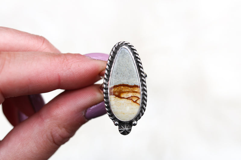 Size 7 Chicken Track Jasper Ring