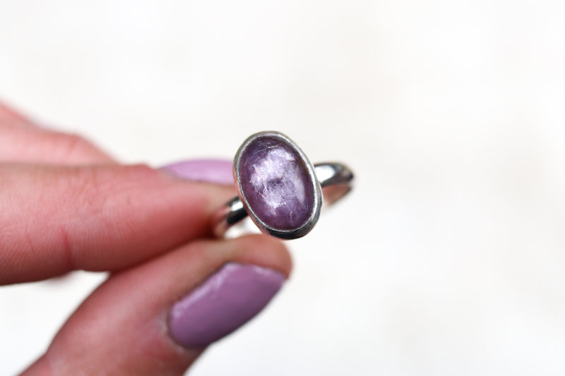 Size 7 Lepidolite Ring + Choose Your Size Options