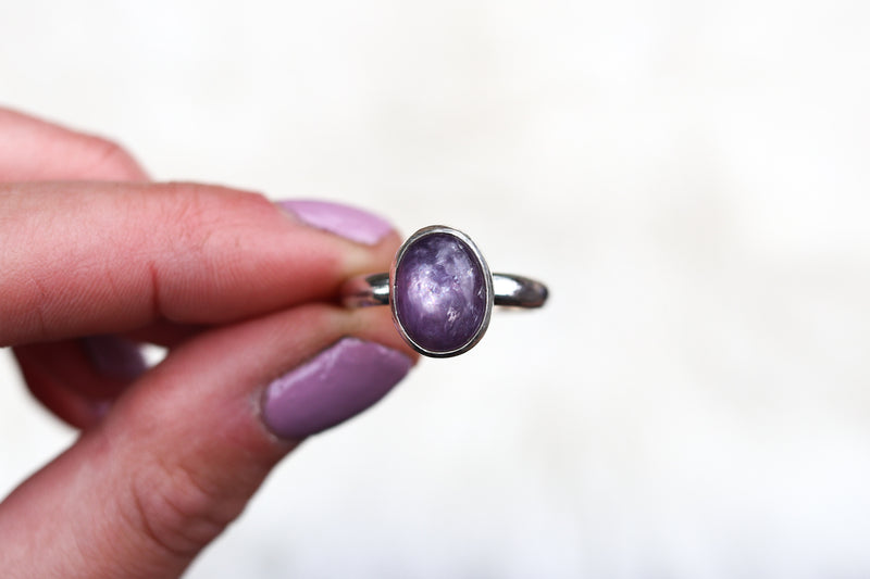 Size 9 Lepidolite Ring