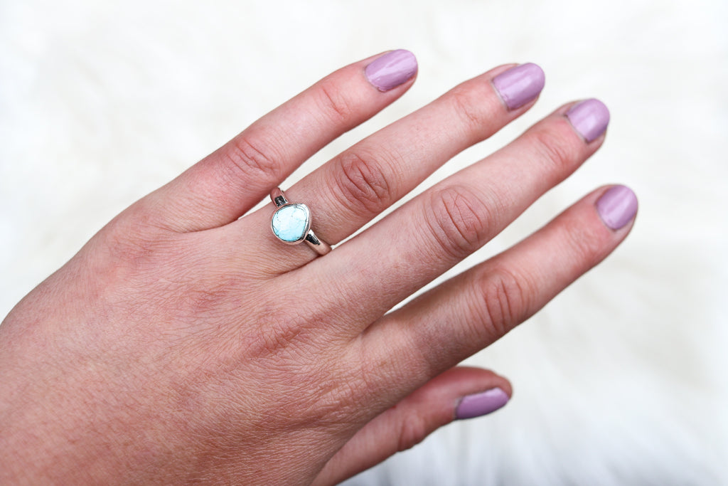 Size 7 White Water Turquoise Ring *Discounted*