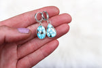 White Water Turquoise Lever Back Earrings
