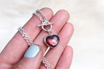 Lepidolite Heart Toggle Clasp Necklace