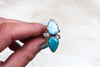 Size 6 Double White Water Turquoise Ring