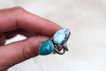 Size 6 Double White Water Turquoise Ring