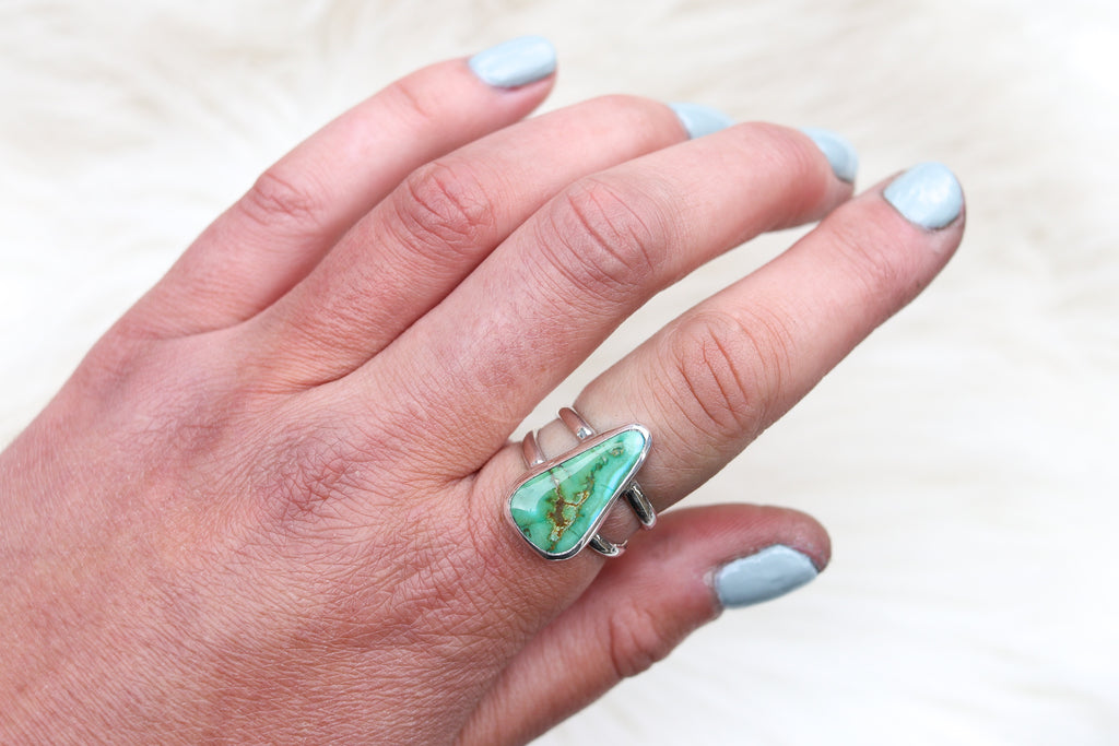 Size 8 Sonoran Mountain Turquoise Ring