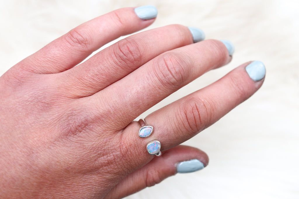 Size 8-9 Australian Opal Ring (Adjustable)