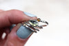 Size 5 Moldavite x Diamond Stacker Ring Set