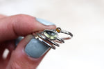 Size 5 Moldavite x Diamond Stacker Ring Set