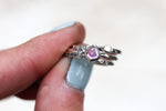 Size 8 Pink Tourmaline Stacker Ring Set