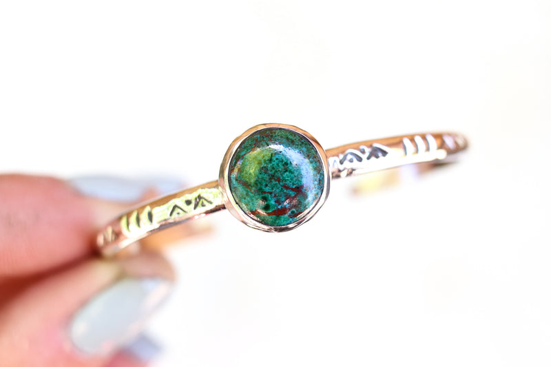 Chrysocolla Stamped Cuff (5.5 inches)