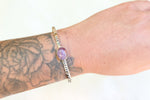 Lepidolite Stamped Cuff (6 inches)