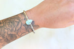 White Water Turquoise Stamped Cuff (6 inches)