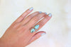 Size 9 Double White Water Turquoise Ring