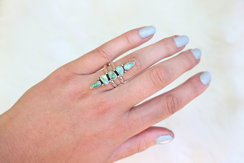 Size 7 Stacked Turquoise Ring (Small Stones)