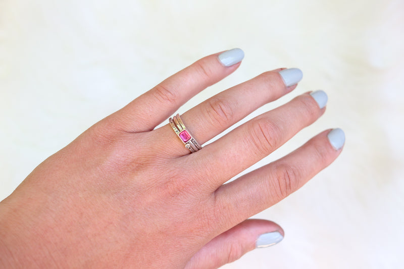 Size 7.5 Tourmaline Stacker Ring Set