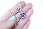 Lepidolite Heart Toggle Clasp Necklace