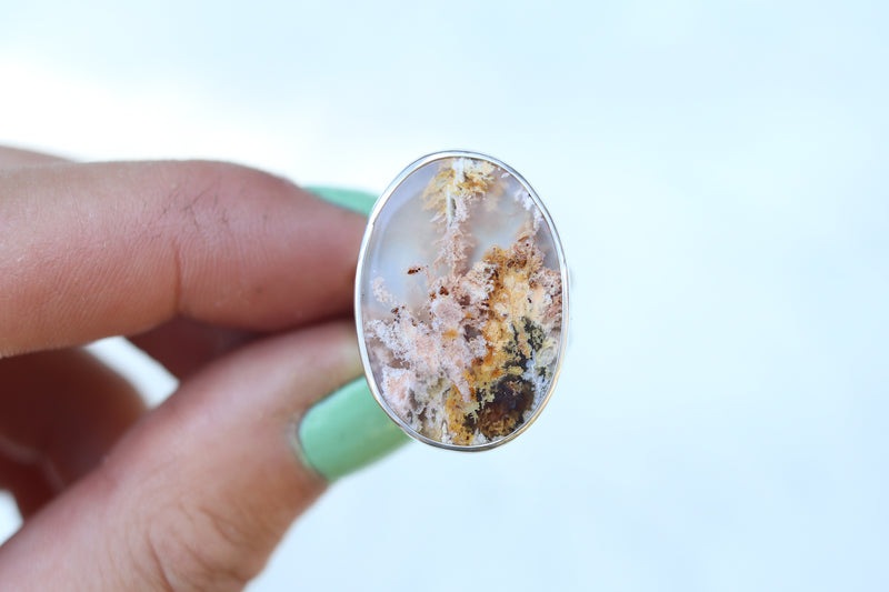 Size 7 Graveyard Point Plume Agate Ring