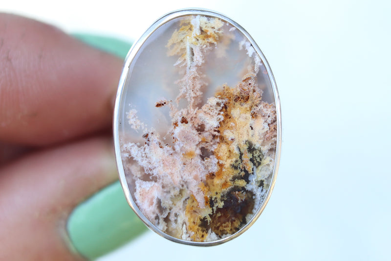 Size 7 Graveyard Point Plume Agate Ring