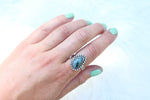 Size 8 Emerald Floral Band Ring