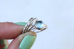 Size 5 Aquamarine Stacker Ring Set