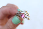 Size 7 Pink Tourmaline Stacker Ring Set