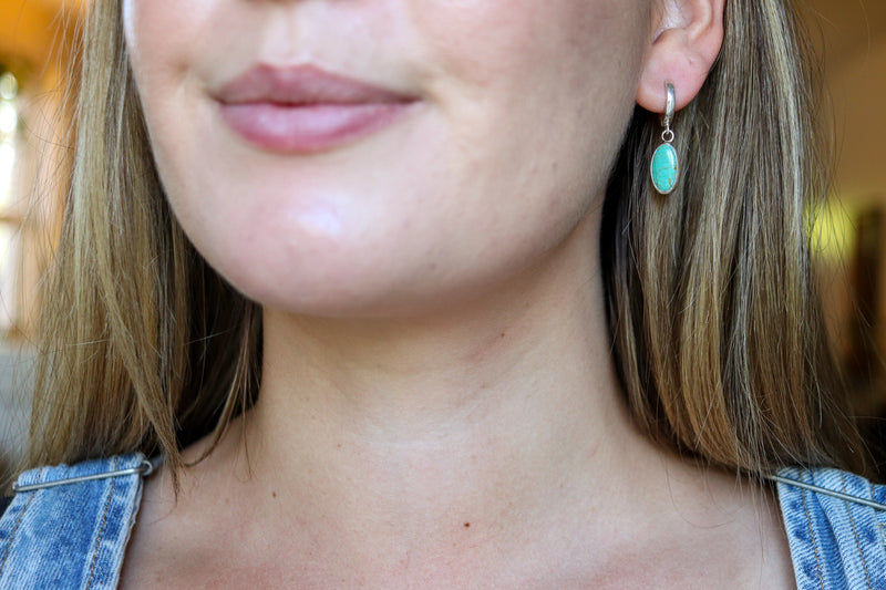 Sonoran Gem Turquoise Lever Back Earrings 1