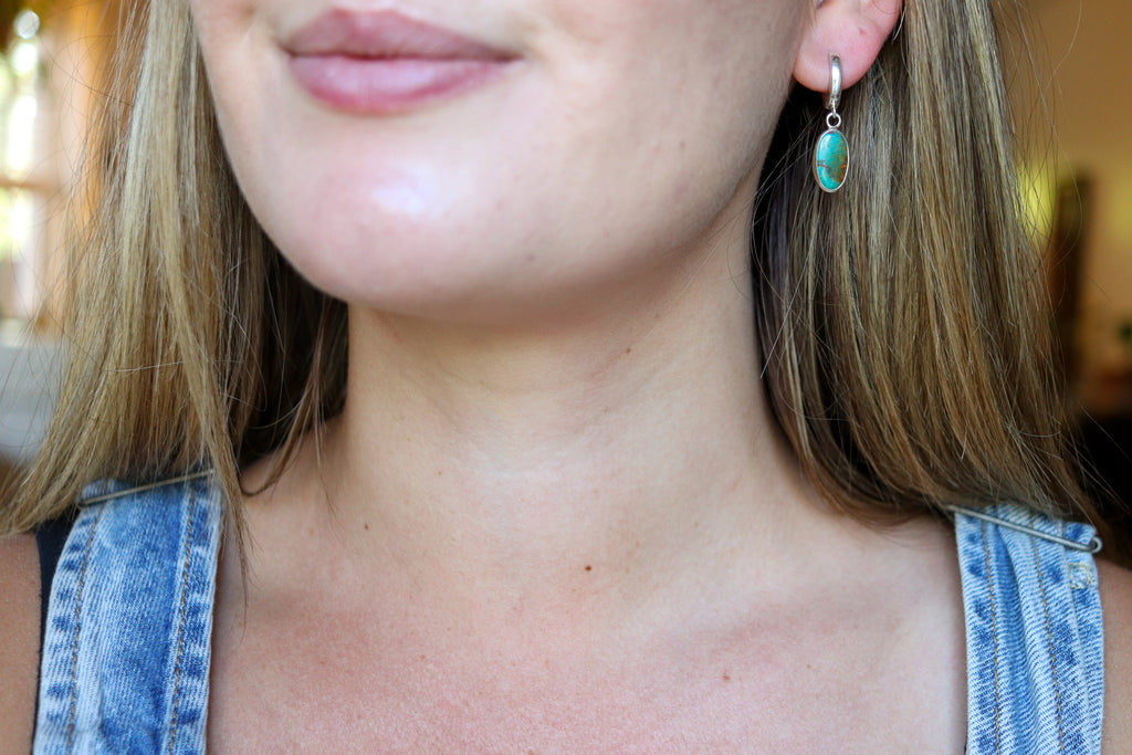 Sonoran Gem Turquoise Lever Back Earrings 2