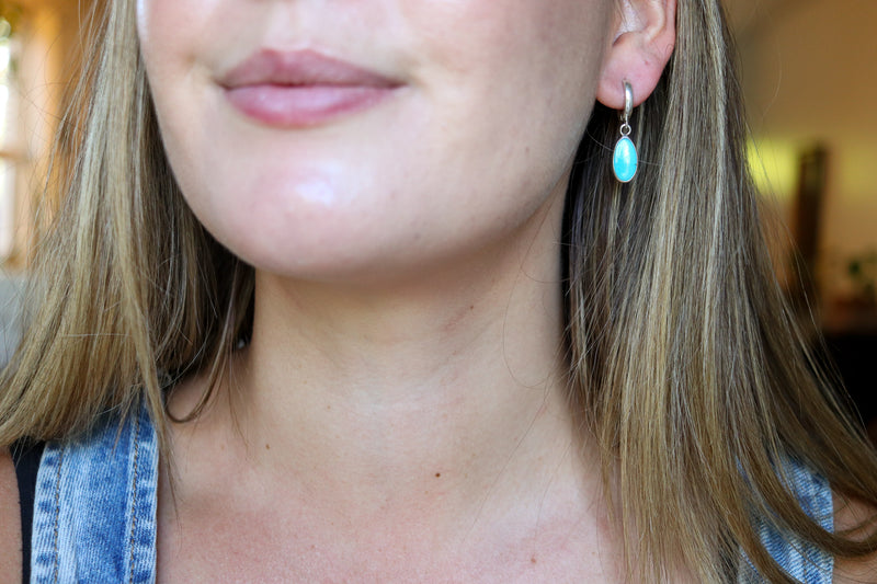 Sonoran Gem Turquoise Lever Back Earrings 3