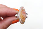 Size 9 Regency Rose Plume Agate Ring