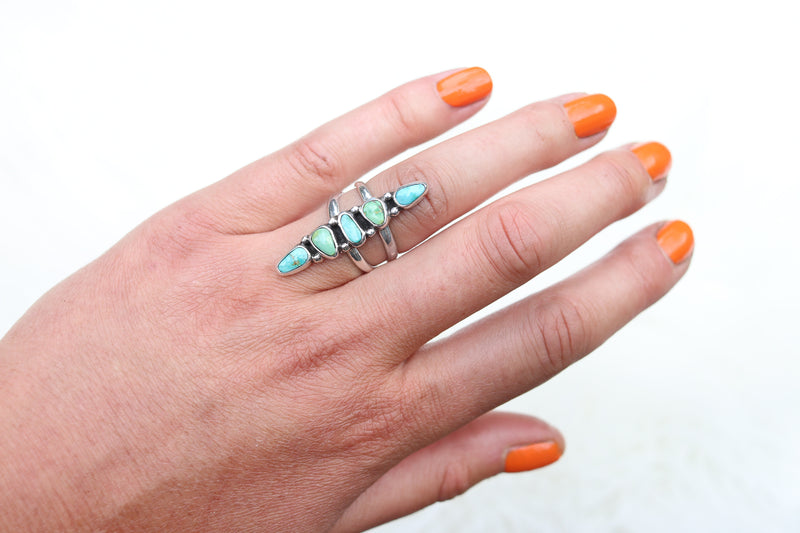 Size 6 Sonoran Mountain Turquoise Stacked Ring (Small Stones)