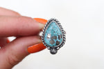 Size 7 White Water Turquoise Ring