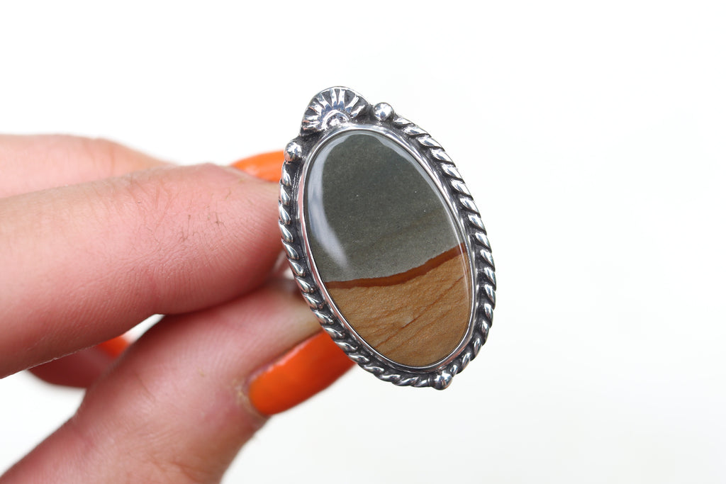 Size 8 Owyhee Jasper Ring