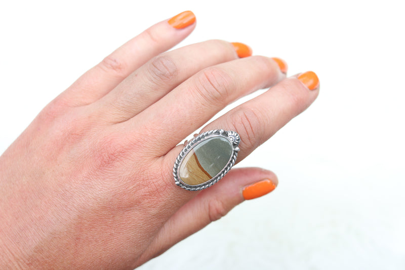 Size 8 Owyhee Jasper Ring