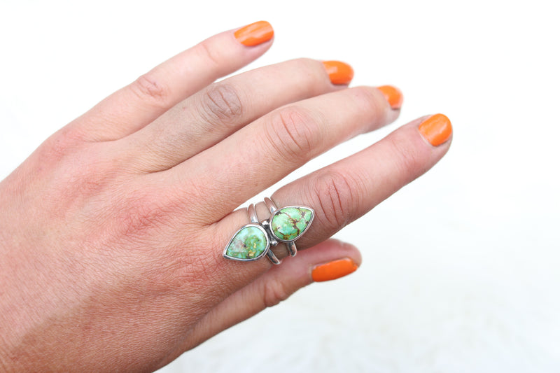 Size 7.5 Double Sonoran Gold Turquoise Ring