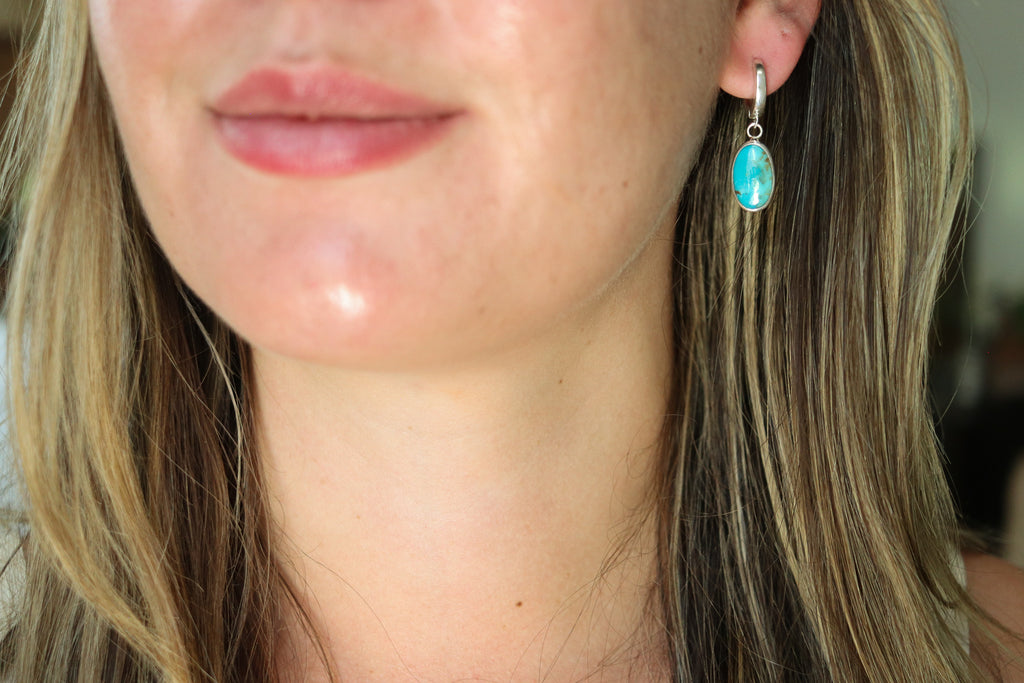 Sonoran Gem Turquoise Lever Back Earrings 2