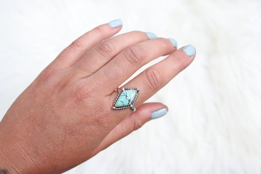 Size 10 Treasure Mountain Turquoise Ring