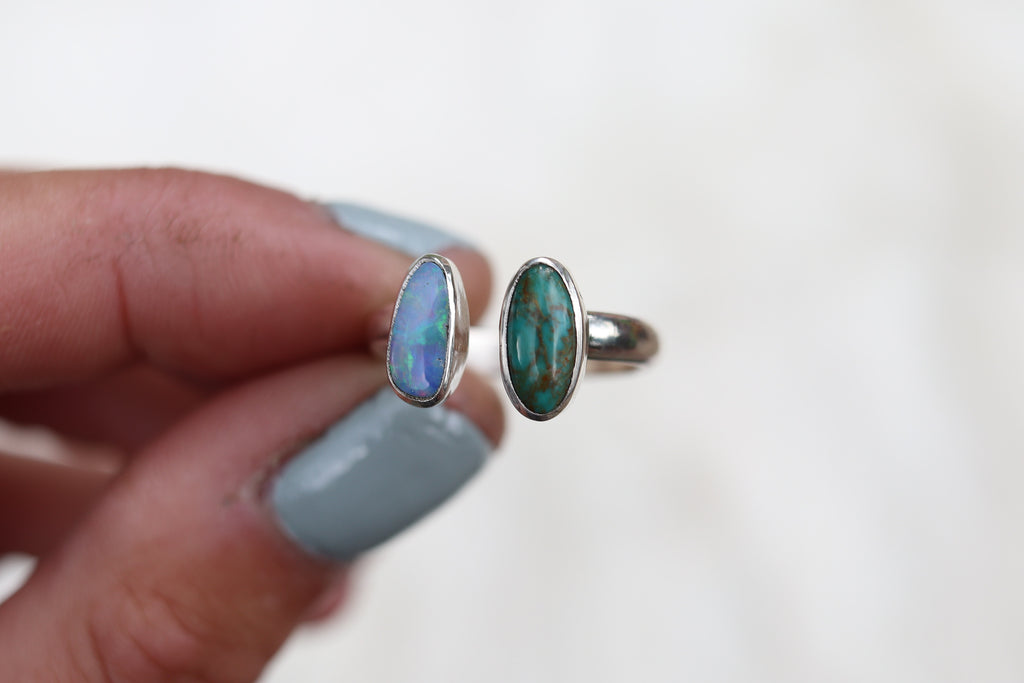 Size 7.5-8.5 Opal x Turquoise Ring (Adjustable)