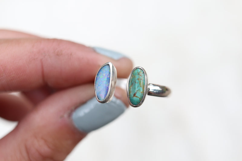 Size 9-10 Opal x Turquoise Ring (Adjustable)