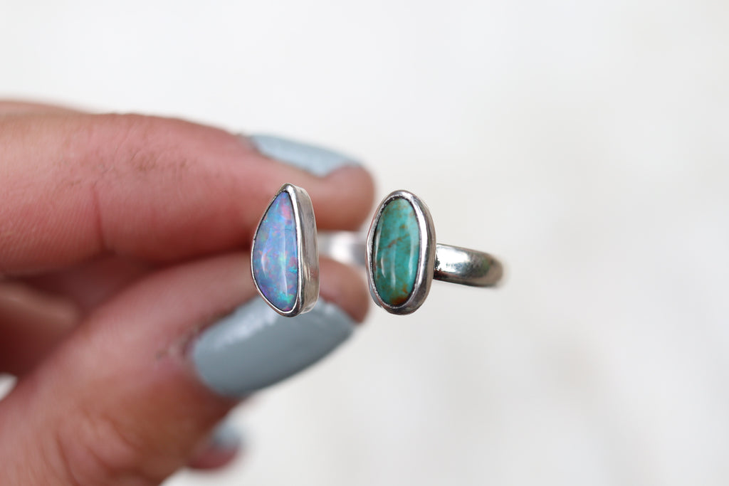 Size 10.5-11.5 Opal x Turquoise Ring (Adjustable)