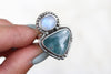 Size 6.5 Moonstone x Skaggs Jasper Ring