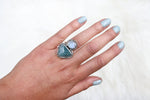 Size 6.5 Moonstone x Skaggs Jasper Ring