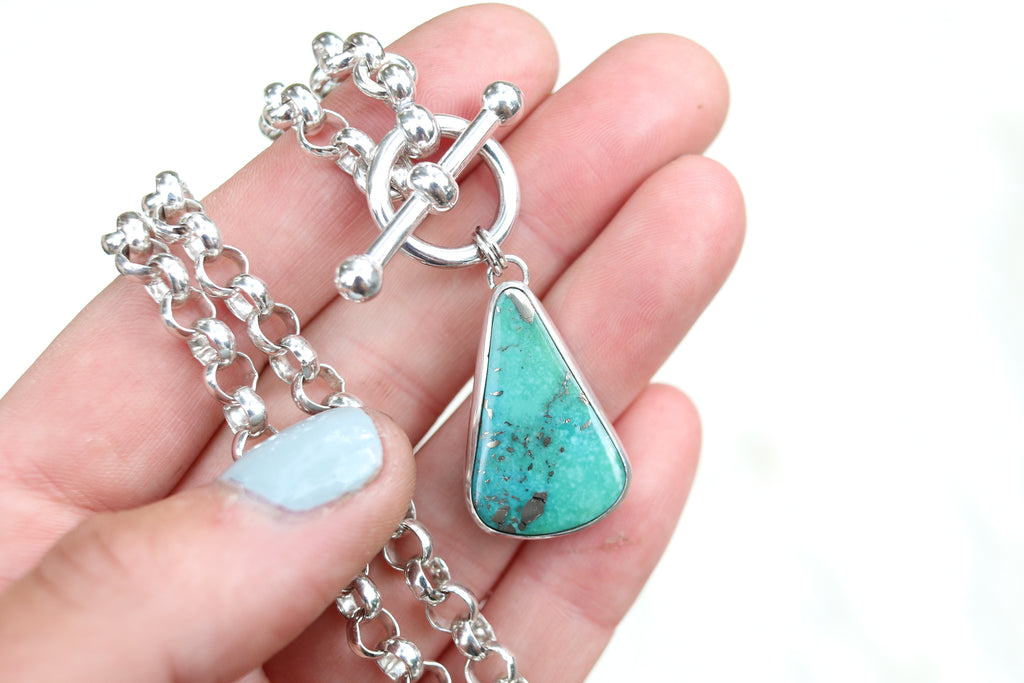 Morenci Turquoise Toggle Clasp Necklace