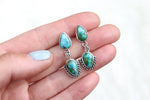 Double Sonoran Mountain Turquoise Dangly Stud Earrings 5