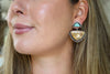 No. 8 Mine Turquoise x Fossilized Coral Statement Earrings